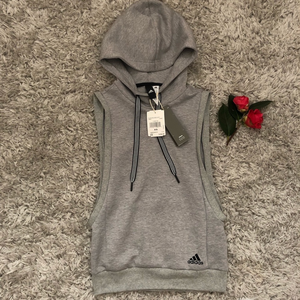 NWT Adidas Gray Sleeveless Hoody